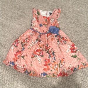 Zunie Pink Floral Kids Dress with Blue Flower